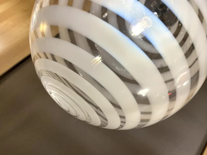 Pamono White and Transparent Sphere Lamp in Murano Glass from Simoeng> Table Lamps