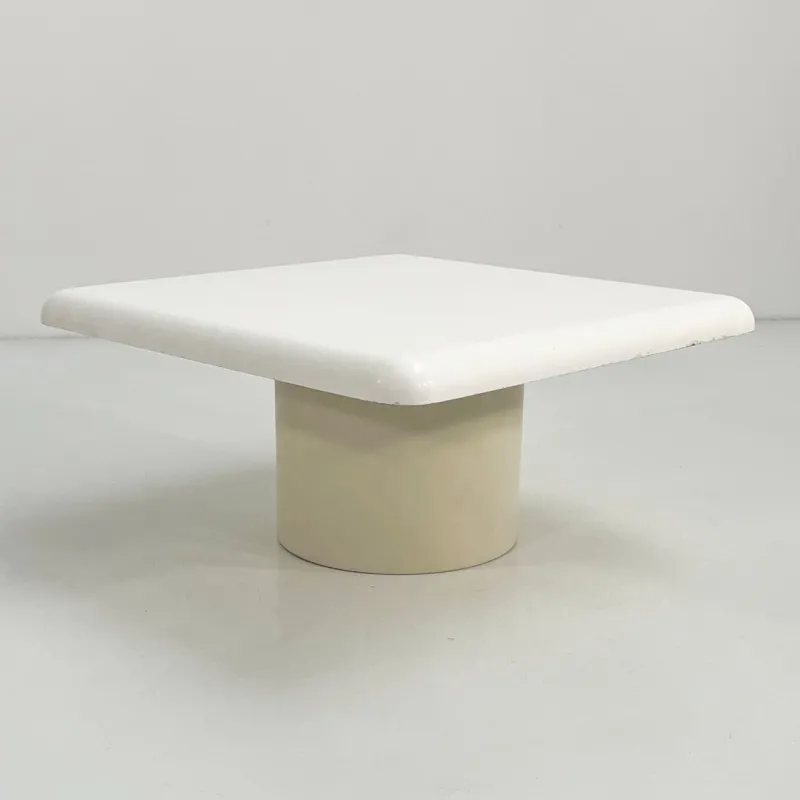 Pamono White Ara Coffee Table by Vico Magistretti for Artemide, 1960s> Coffee & Side Tables