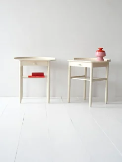 Best Pamono White Bedside Tables by Sven Engström & Gunnar Myrstrand for Bodafors, 1960s, Set of 2