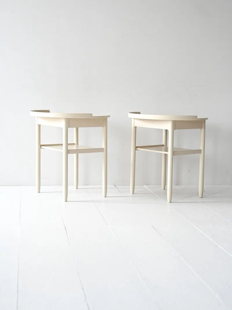 Best Pamono White Bedside Tables by Sven Engström & Gunnar Myrstrand for Bodafors, 1960s, Set of 2