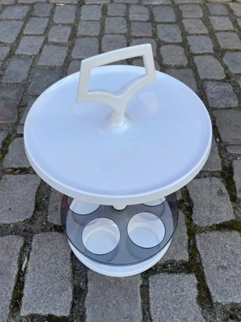 Clearance Pamono White Bottle Holder Side Table from Flair Holland