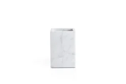 Pamono White Carrara Marble Bathroom Set from FiammettaV Home Collection, Set of 4><noscript><img width=