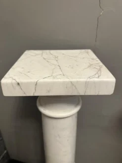 Best Pamono White Carrara Marble Pedestals, 1890s, Set of 2