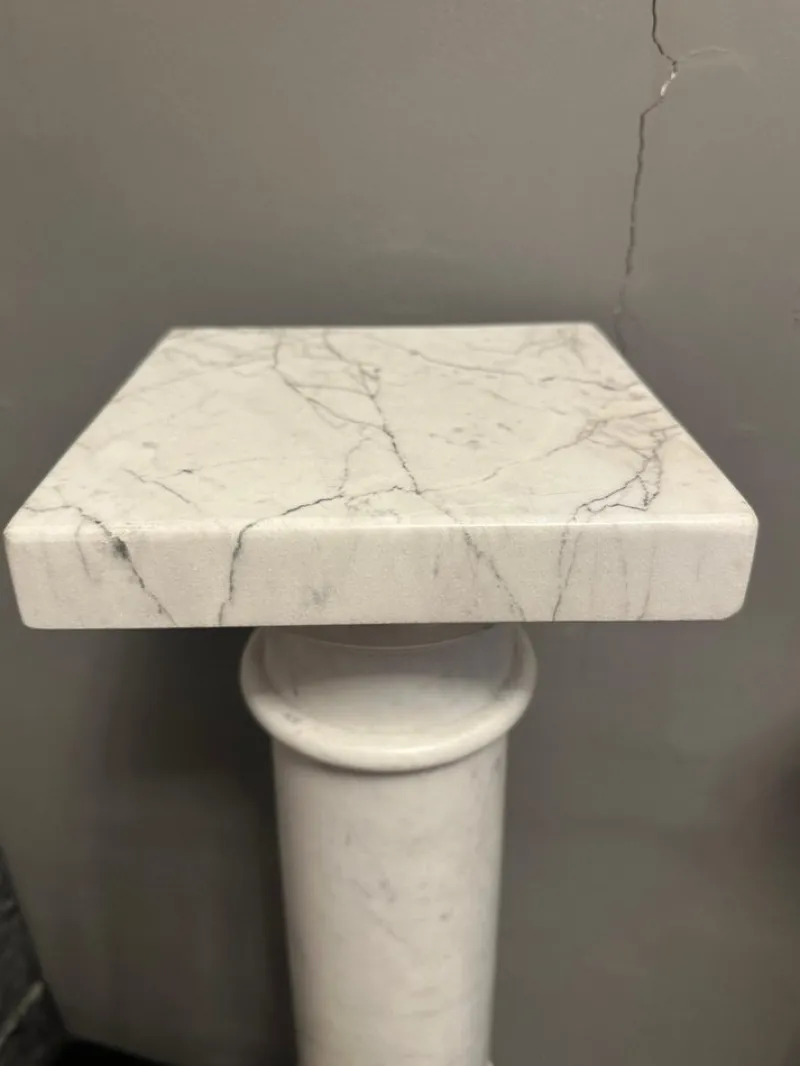 Best Pamono White Carrara Marble Pedestals, 1890s, Set of 2