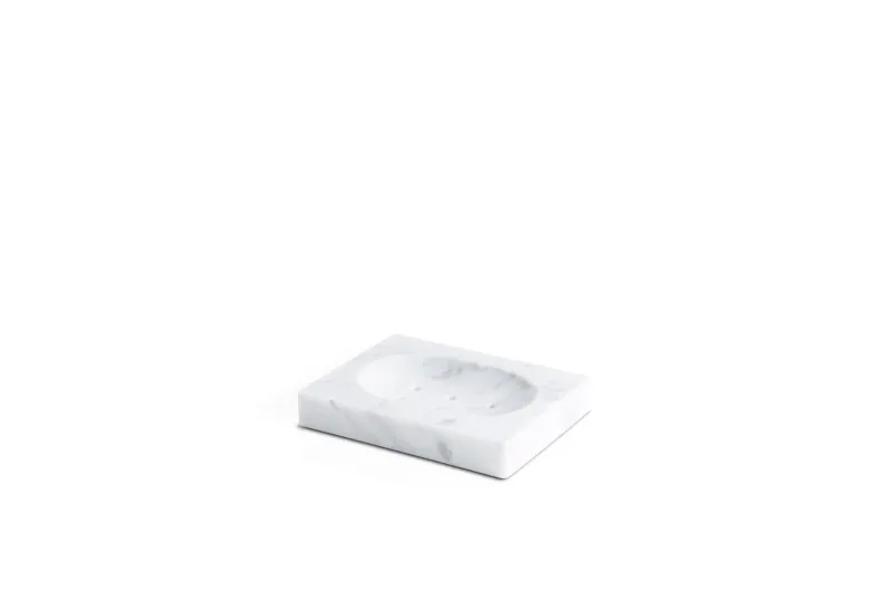 Pamono White Carrara Marble Soap Dish from FiammettaV Home Collection> Decorative Objects