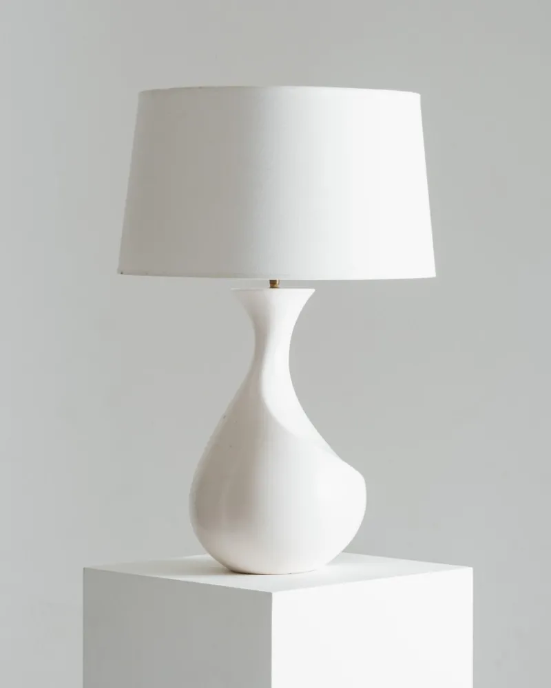 Best Pamono White Ceramic Lamp from Galibert, 1960s