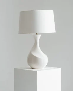 Best Pamono White Ceramic Lamp from Galibert, 1960s
