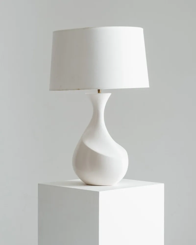 Best Pamono White Ceramic Lamp from Galibert, 1960s