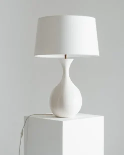 Best Pamono White Ceramic Lamp from Galibert, 1960s