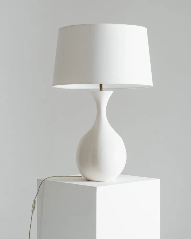 Best Pamono White Ceramic Lamp from Galibert, 1960s