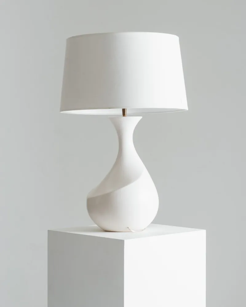 Best Pamono White Ceramic Lamp from Galibert, 1960s