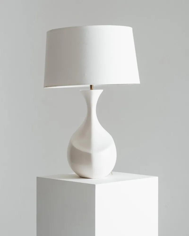 Best Pamono White Ceramic Lamp from Galibert, 1960s