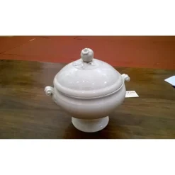 Pamono White Ceramic Round Tureen, 1800s> Serving Dishes