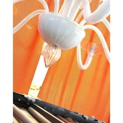 Pamono White Chandelier with Transparent Leaves in Murano Glass by Simoeng><noscript><img width=