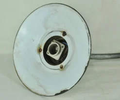 Best Pamono White Enameled Metal Garden Light, 1940s