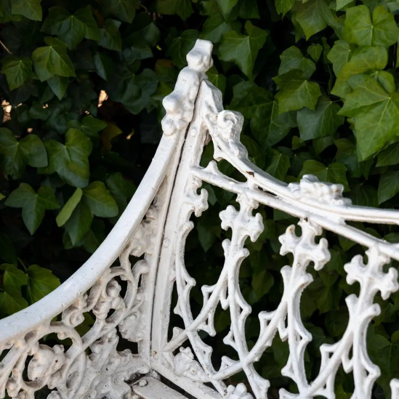 Pamono White Garden Bench in Cast Iron> Garden Seating