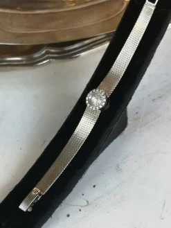 Outlet Pamono White Gold and Diamonds Women Wrist Watch by Gubelin, Made in Swiss, 1950s