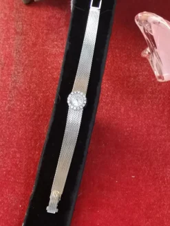 Outlet Pamono White Gold and Diamonds Women Wrist Watch by Gubelin, Made in Swiss, 1950s