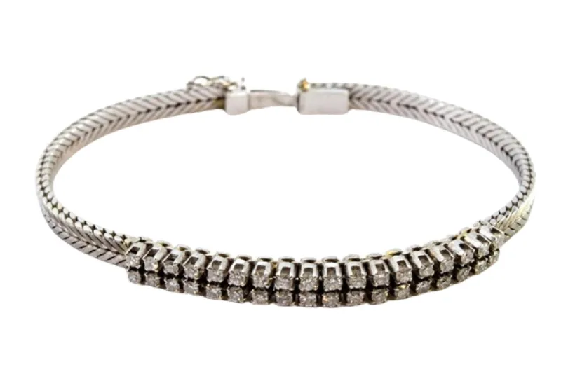 Pamono White Gold Bracelet with Brilliant-Cut Diamonds> Bracelets