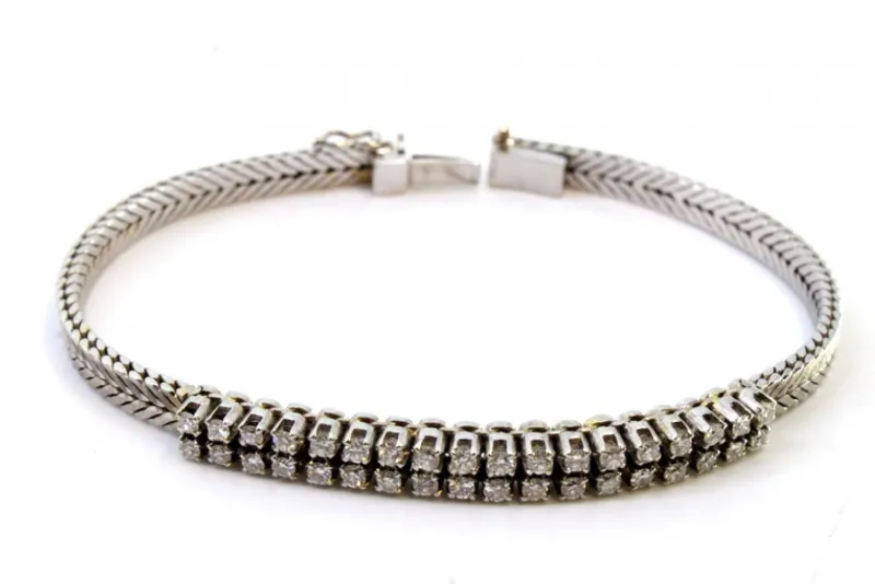 Pamono White Gold Bracelet with Brilliant-Cut Diamonds> Bracelets