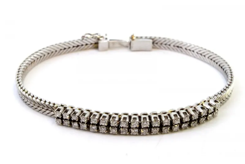 Pamono White Gold Bracelet with Brilliant-Cut Diamonds> Bracelets