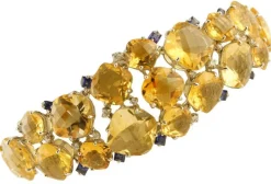 Online Pamono White Gold Bracelet with Topazs and Sapphires and Diamonds