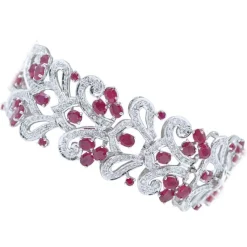 New Pamono White Gold Bracelet with Rubies and Diamonds