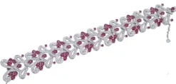 New Pamono White Gold Bracelet with Rubies and Diamonds