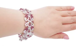 New Pamono White Gold Bracelet with Rubies and Diamonds