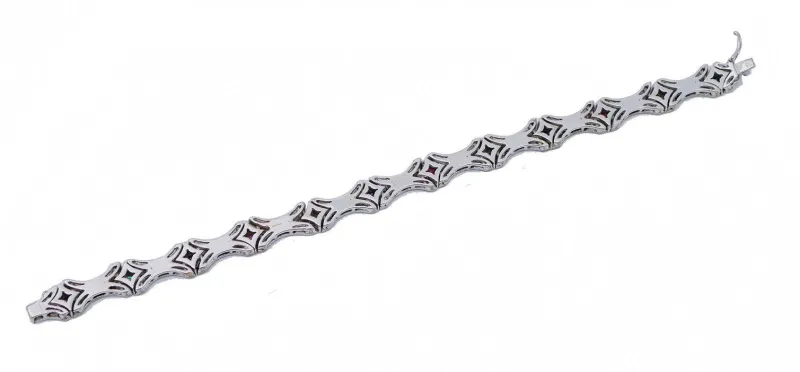 Pamono White Gold Bracelet with Emeralds, Rubies, Sapphires and Diamonds> Bracelets