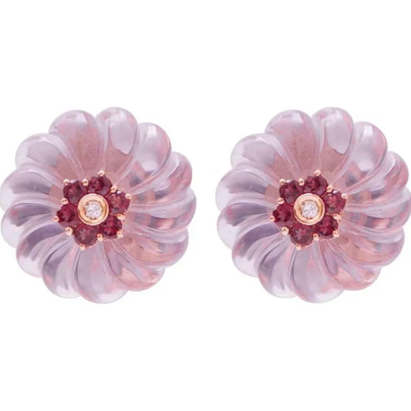 Pamono White Gold Earrings with Diamonds, Set of 2