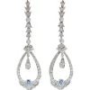 Pamono White Gold Earrings with Rock Crystal, Diamonds and Sapphires, Set of 2> Earrings