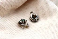 Pamono White Gold Shower-Shaped Earrings with Brilliant-Cut Diamonds, Set of 2><noscript><img width=