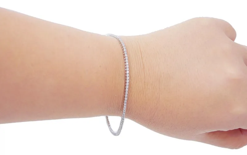 Pamono White Gold Tennis Bracelet with Diamonds> Bracelets