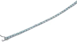 Pamono White Gold Tennis Bracelet with Aquamarine Colour Topaz> Bracelets