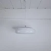 Pamono White Grooved Acrylic Glass Suspension, 1970s> Ceiling Lights