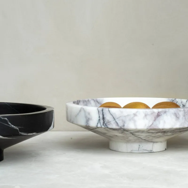 Pamono White Lilac Marble Narrow Bowl from Kiwano Concept> Tabletop|Bowls