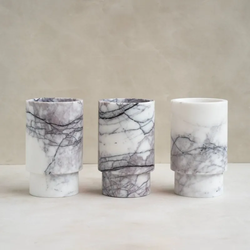 Pamono White Lilac Marble Vase or Wine Cooler from Kiwano Concept> Tabletop|Ice Buckets & Wine Coolers