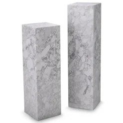 Pamono White Marble Columns, Set of 2