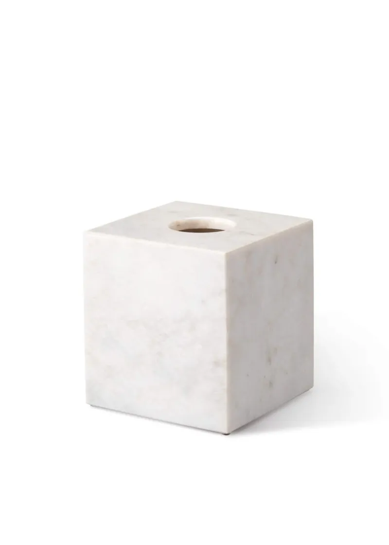 Pamono White Marble Square Tissue Box by Royal Bee Design> Trunks, Crates & Baskets
