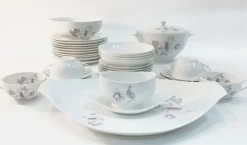 Clearance Pamono White Porcelain Tableware Set from Bidasoa, 1960s, Set of 27