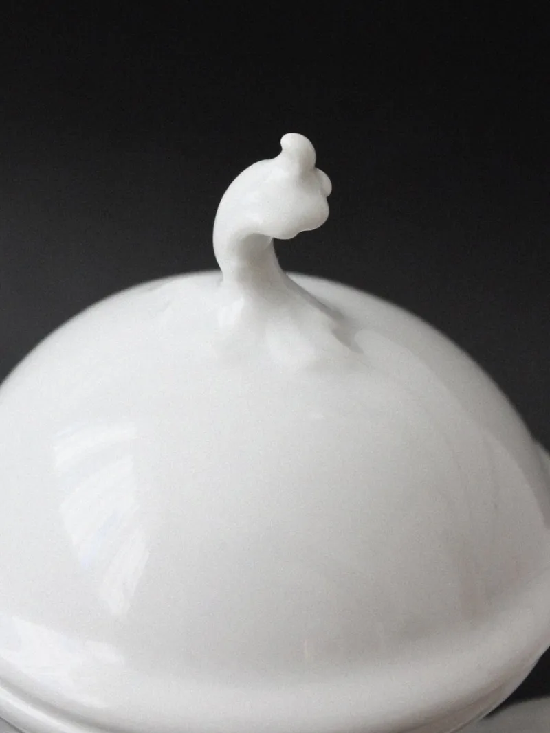 Pamono White Porcelain Teapot from Royal Copenhagen, 1980> Coffee & Tea Service