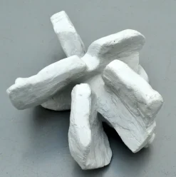 Pamono White Rock Sculpture Group in Ceramic by Bryan Blow, 1970s, Set of 5