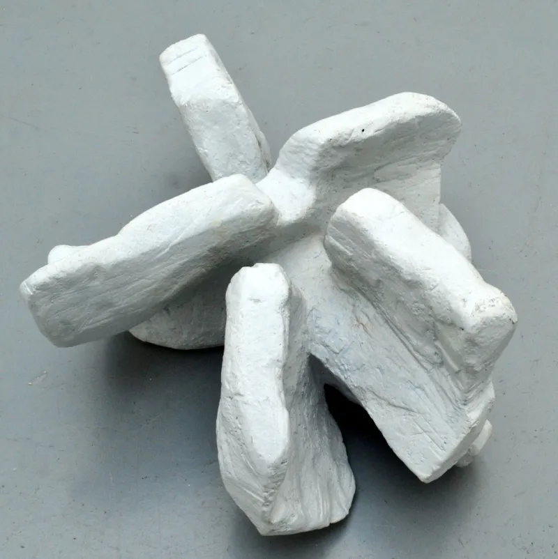 Pamono White Rock Sculpture Group in Ceramic by Bryan Blow, 1970s, Set of 5