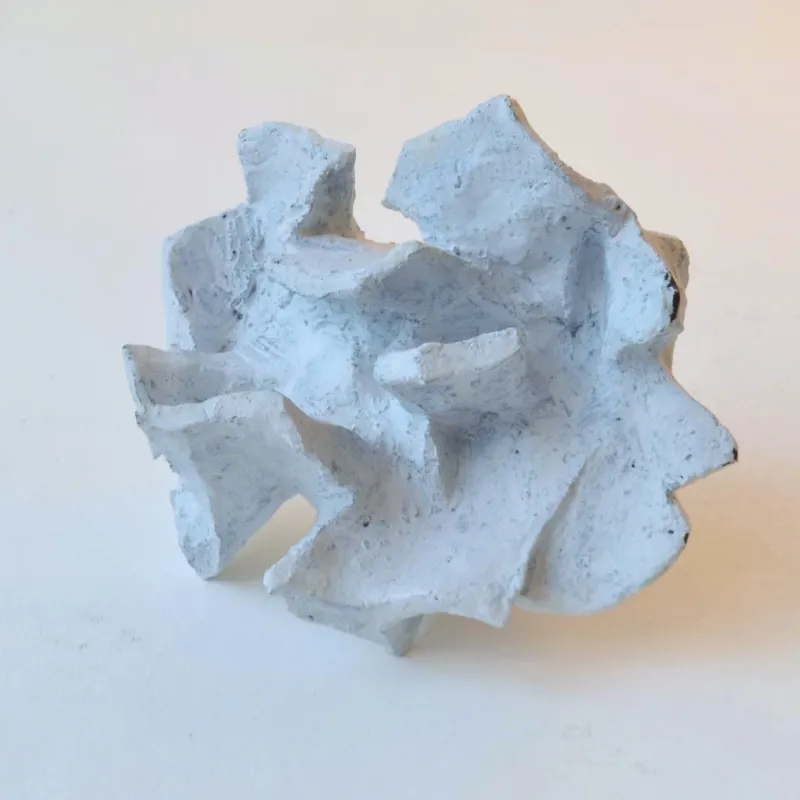 Pamono White Rock Sculpture Group in Ceramic by Bryan Blow, 1970s, Set of 5