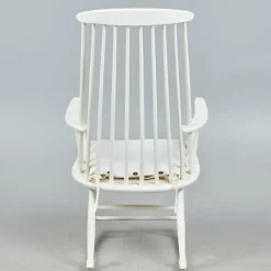 Pamono White Scandinavian Rocking Chair, 1960s><noscript><img width=