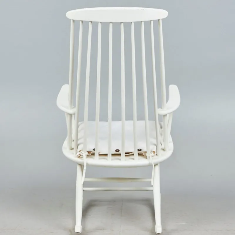 Pamono White Scandinavian Rocking Chair, 1960s> Rocking Chairs