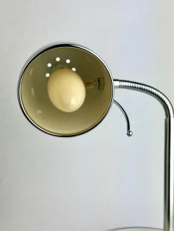 Outlet Pamono White Space Age Table Lamp with Chrome Flex Arm, 1970s