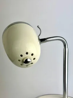 Outlet Pamono White Space Age Table Lamp with Chrome Flex Arm, 1970s