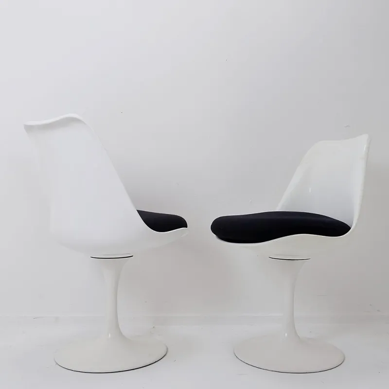Pamono White Swivel Tulip Chairs by Rudi Bonzanini, 1970s, Set of 6> Office Chairs